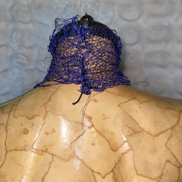 HANDCRAFTED Purple Mesh Choker Necklace NWT - Picture 4 of 12
